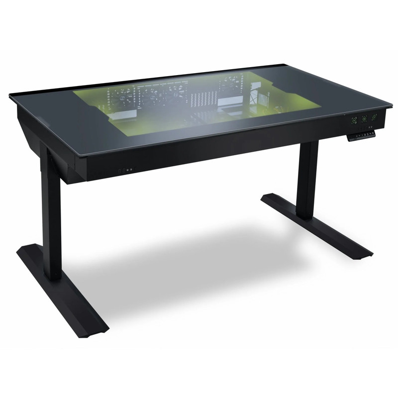 Lian Li DK-05F Dual eATX Tempered Glass RGB Desk - Black - صندوق